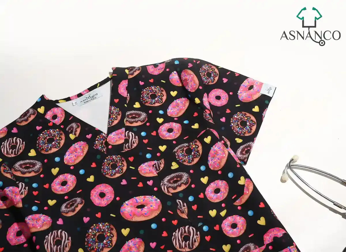 Printed scrub donuts