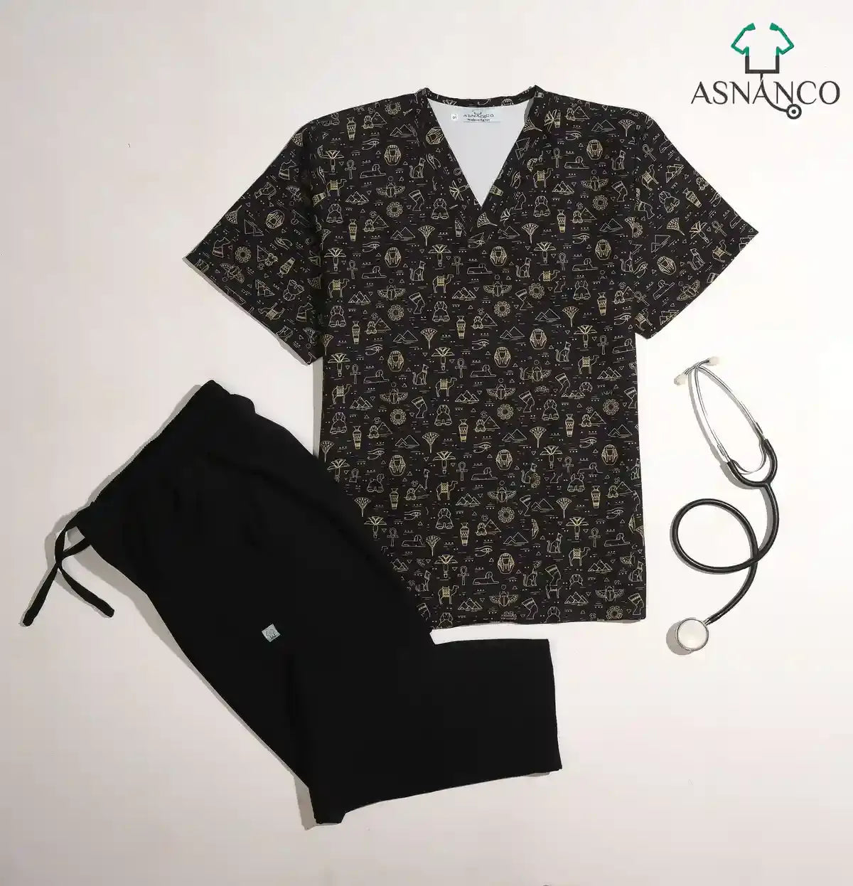 Pharaonic printed scrub